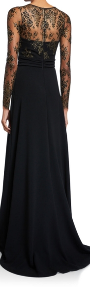 Theia Couture gown in crepe, featuring lace bodice - Picture 3 of 6